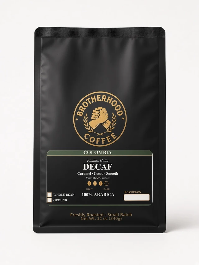 Brotherhood Coffee Colombia Decaf 12 oz bag