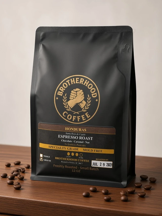 Brotherhood Coffee Honduras Espresso Roast 12 oz bag